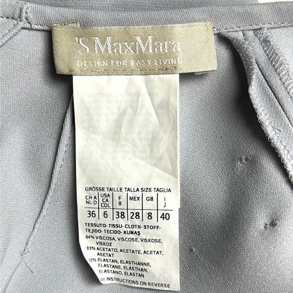 S MaxMara Lush Shift Dress with Pockets Light Lavender Gray Short Sleeve US 6 - Picture 11 of 12
